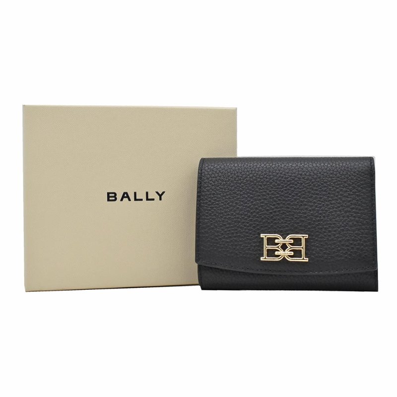 【門市全新現貨】BALLY 牛皮銀字LOGO三折短夾皮夾卡片夾(附原廠紙)-3