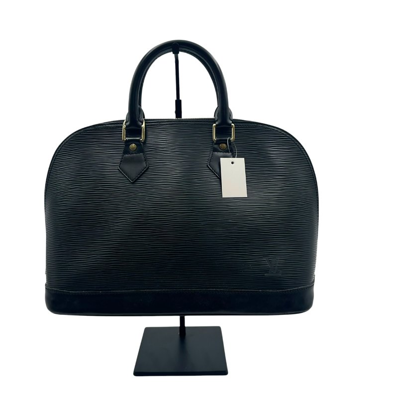 【美收精品】Louis Vuitton 黑色水波紋手提包 C-561【隔月月中將轉賣至日本 上架期限30天】-0