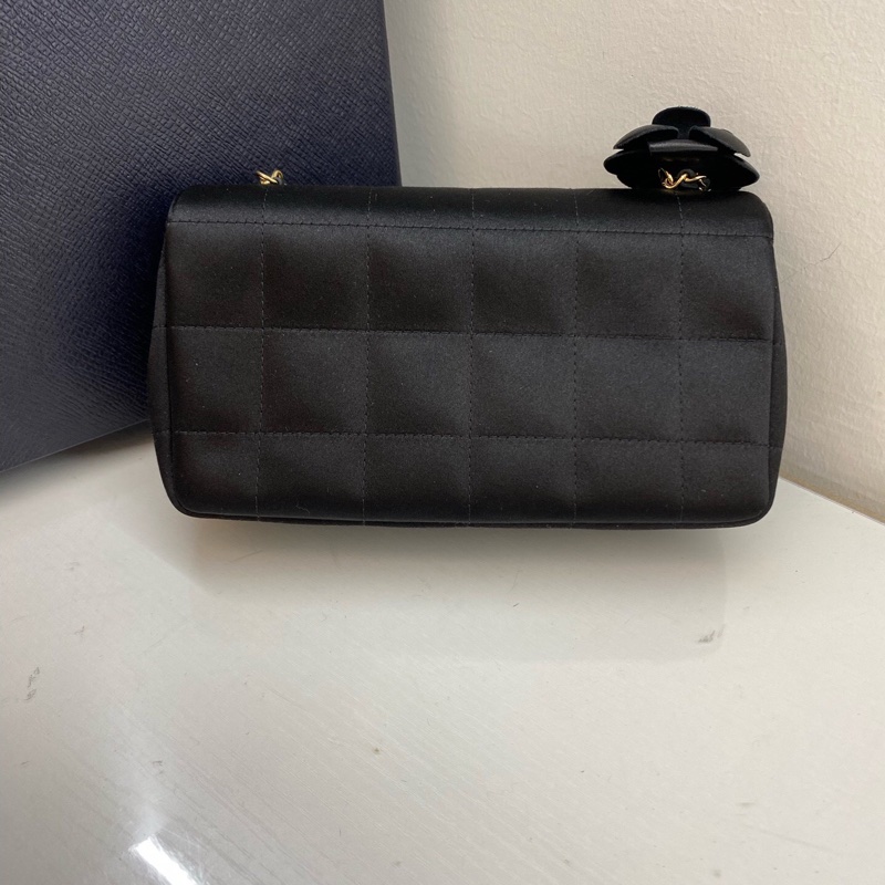 Chanel 香奈兒 冰格MiniCF綢緞帶山茶花金扣 鐳射13開絕版美物 極品成色-1