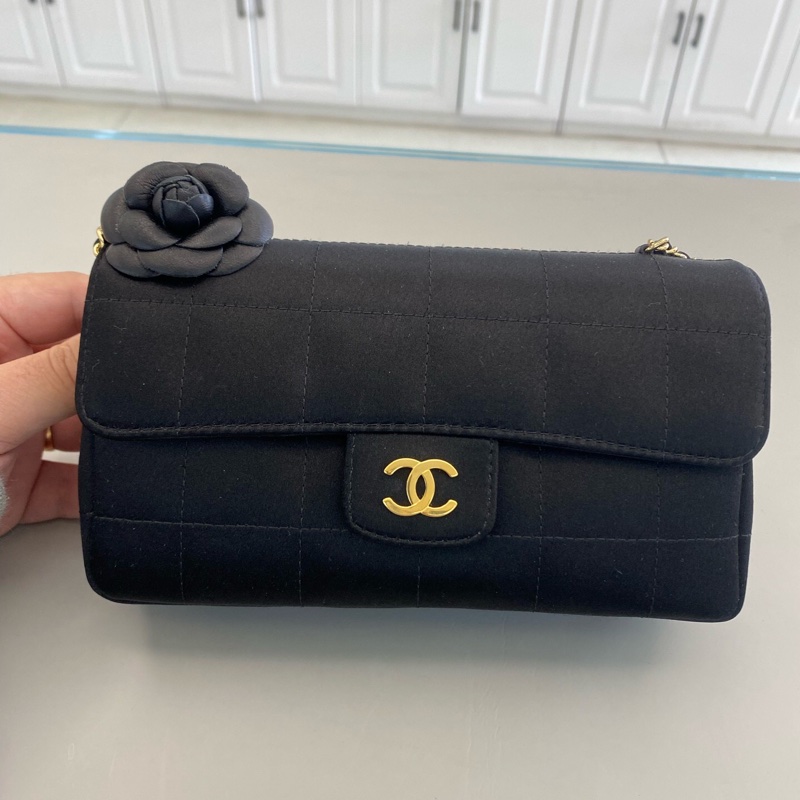 Chanel 香奈兒 冰格MiniCF綢緞帶山茶花金扣 鐳射13開絕版美物 極品成色-2