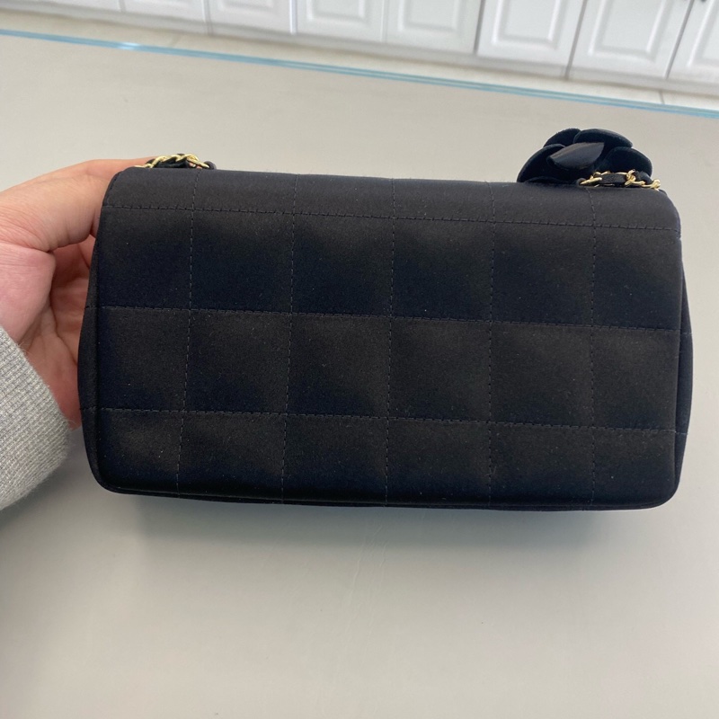 Chanel 香奈兒 冰格MiniCF綢緞帶山茶花金扣 鐳射13開絕版美物 極品成色-3