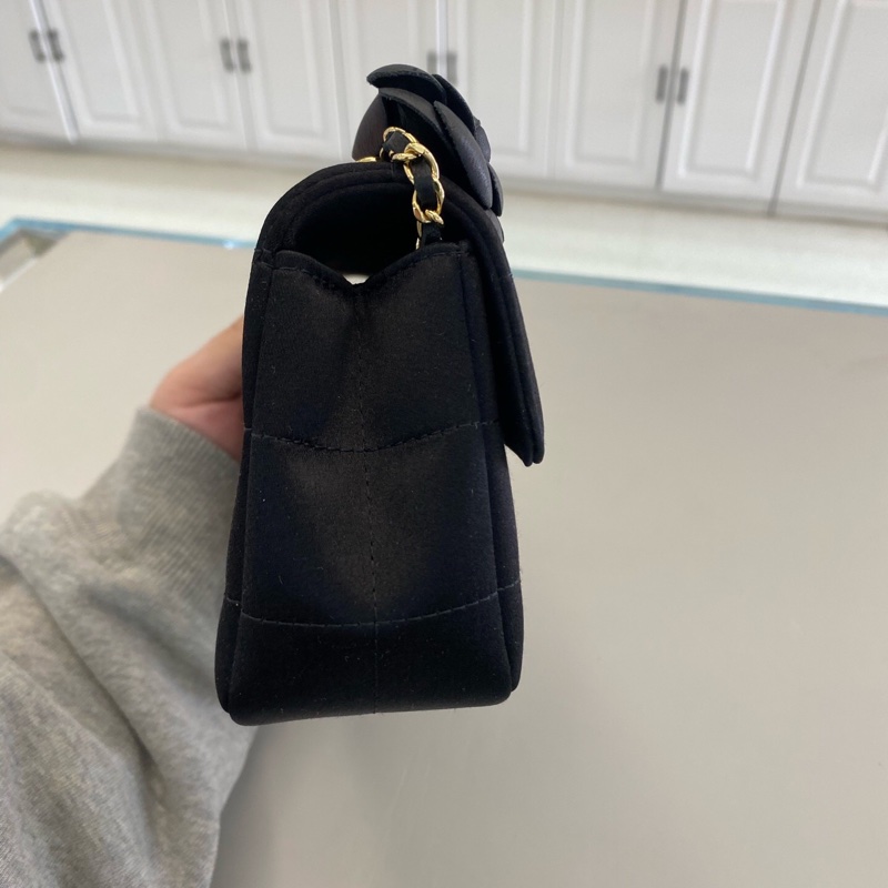 Chanel 香奈兒 冰格MiniCF綢緞帶山茶花金扣 鐳射13開絕版美物 極品成色-4