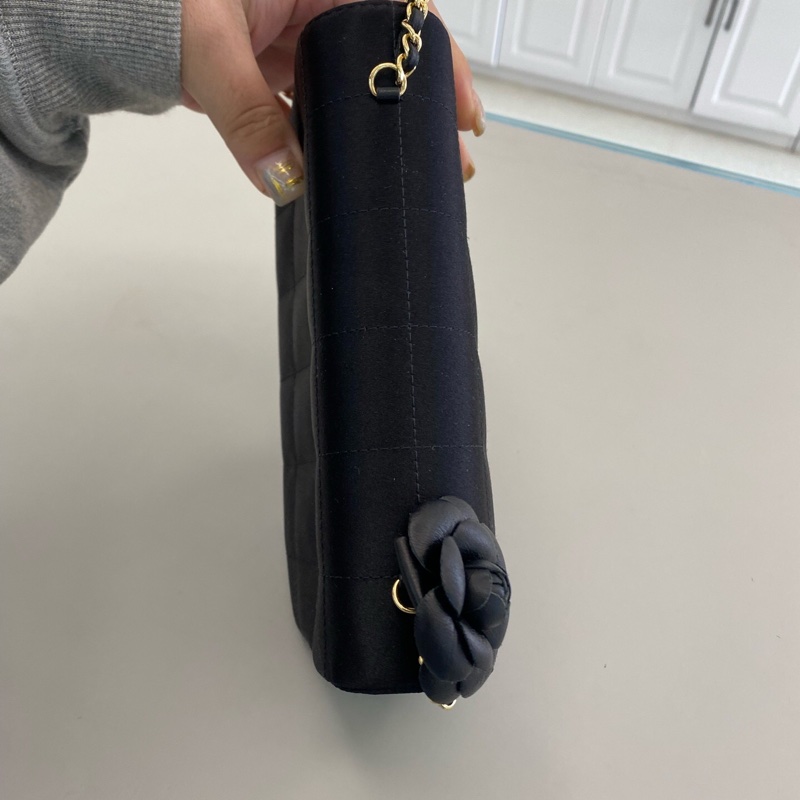 Chanel 香奈兒 冰格MiniCF綢緞帶山茶花金扣 鐳射13開絕版美物 極品成色-6