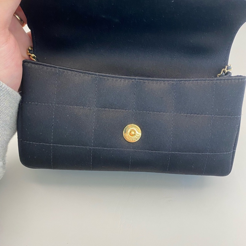 Chanel 香奈兒 冰格MiniCF綢緞帶山茶花金扣 鐳射13開絕版美物 極品成色-12