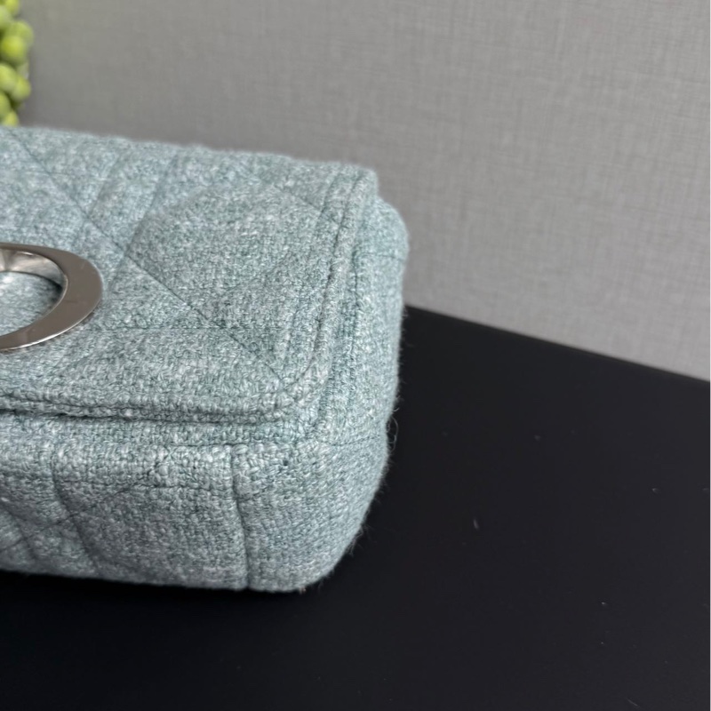 Dior/迪奧 Caro 系列 新款綠色 菱格紋/藤格紋 鏈條斜背包 小號,編碼 2022 年。-5