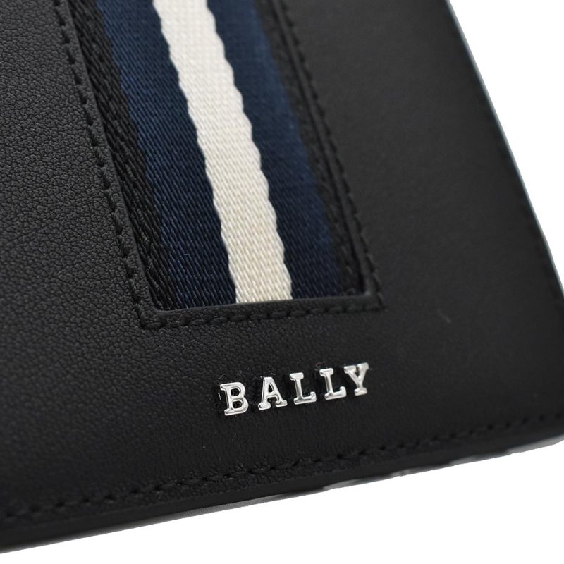 【門市全新現貨】BALLY 牛皮織布條紋短夾皮夾(附原廠紙)-1