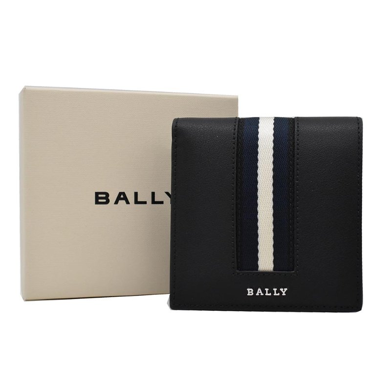 【門市全新現貨】BALLY 牛皮織布條紋短夾皮夾(附原廠紙)-5