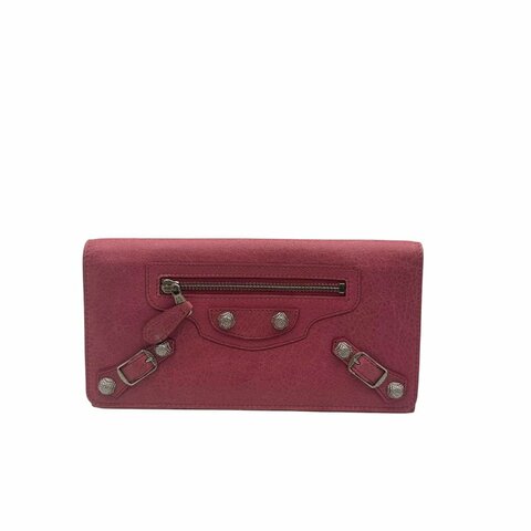 【美收精品】Balenciaga 粉色長夾 C-571【隔月月中將轉賣至日本 上架期限30天】