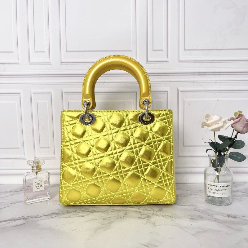 Dior Lady限定金色五格黛妃包 肩背手提包 24×20×12 99新配件塵袋-8