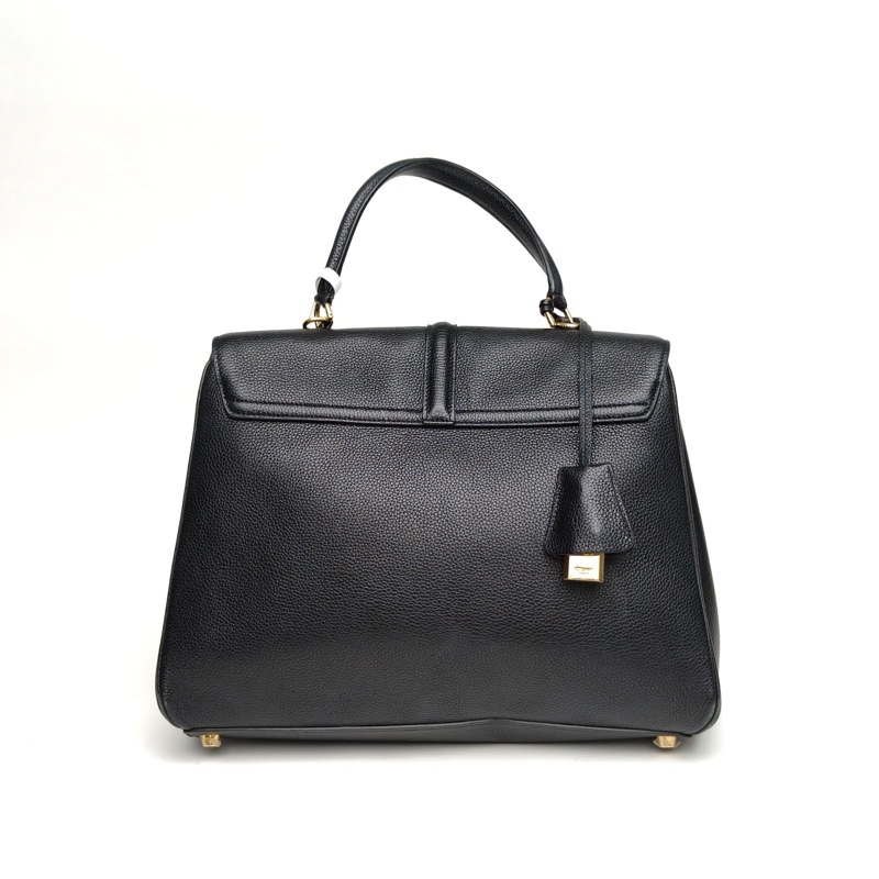 CELINE 黑色牛皮Soft16中號32手提斜跨包-2