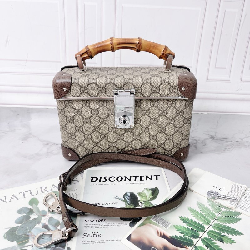 Gucci globe trotter秀款復古竹節小硬箱 化妝箱 24X9X16 98新配件肩帶 鑰匙 塵袋-1
