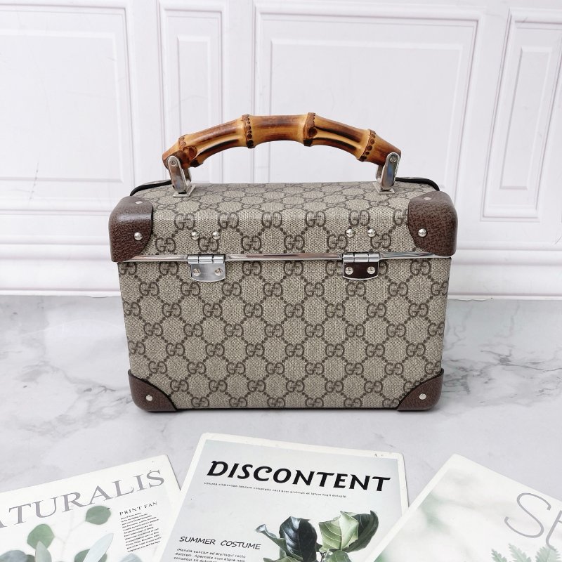 Gucci globe trotter秀款復古竹節小硬箱 化妝箱 24X9X16 98新配件肩帶 鑰匙 塵袋-8