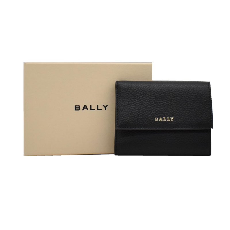 【門市全新現貨】BALLY 牛皮金屬LOGO三折卡夾皮夾(無零錢袋)(附原廠紙)-3