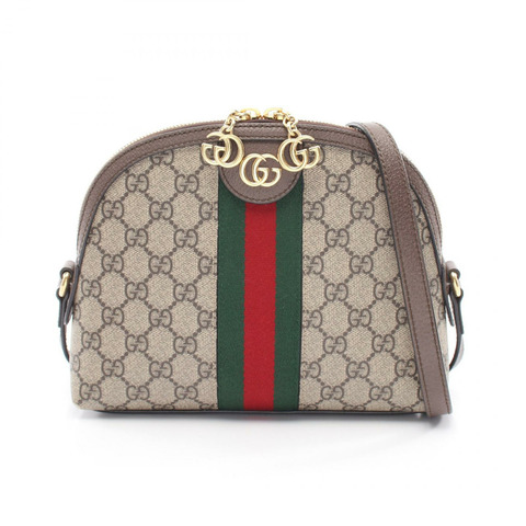 GUCCI Ophidia GG Supreme 單肩斜背包 499621 帆布皮革 米色 二手