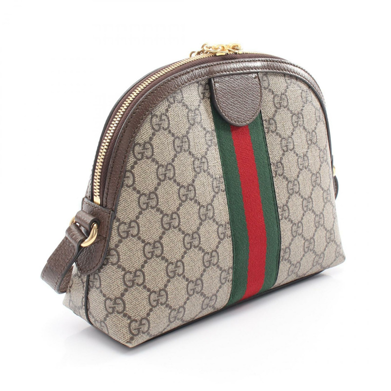GUCCI Ophidia GG Supreme 單肩斜背包 499621 帆布皮革 米色 二手-1