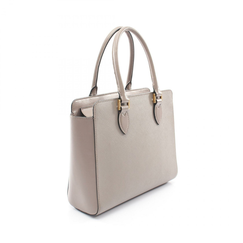 PRADA Logo 肩挎斜挎手提包,米色皮革,二手女款-1