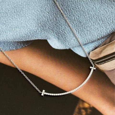 Tiffany &co.銀鑽微笑項鍊 必買❤️❤️