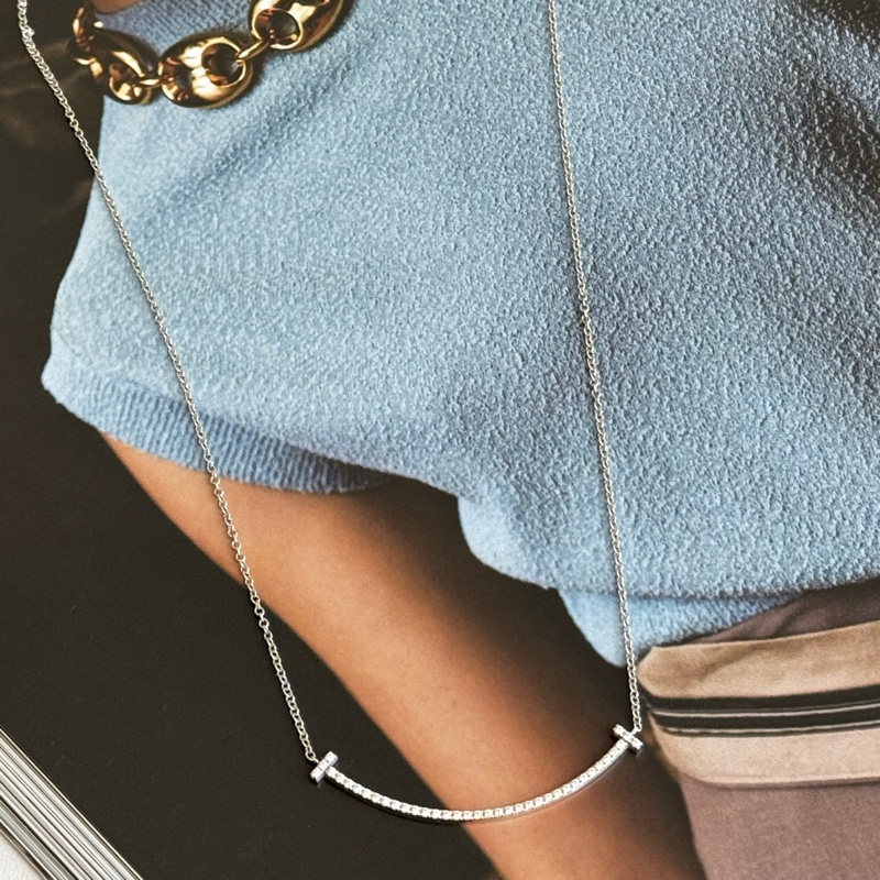 Tiffany &co.銀鑽微笑項鍊 必買❤️❤️-7