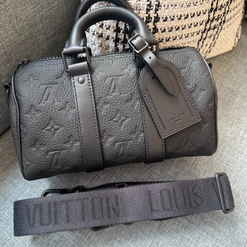LV 黑色牛皮壓紋 KEEPALL 25-4