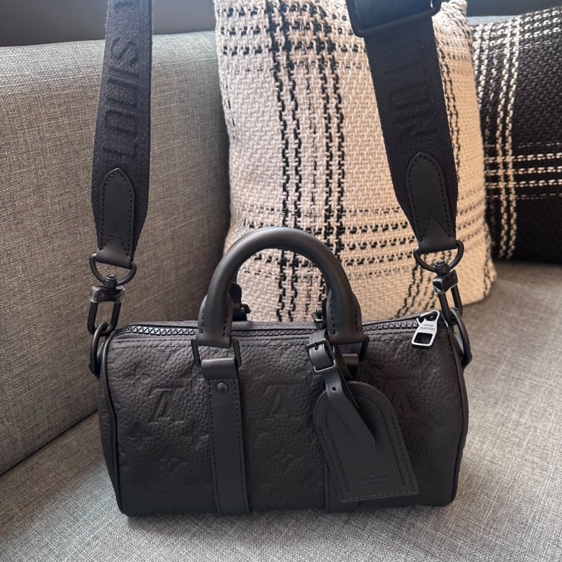 LV 黑色牛皮壓紋 KEEPALL 25-5