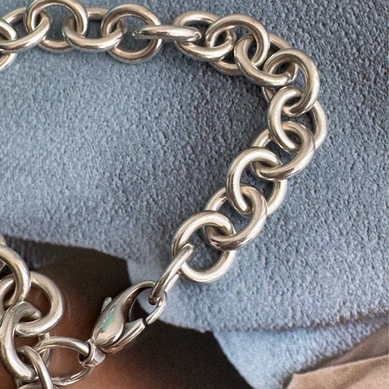 Tiffany &Co.愛心吊飾銀粗手鏈❤️🔥❤️🔥-8