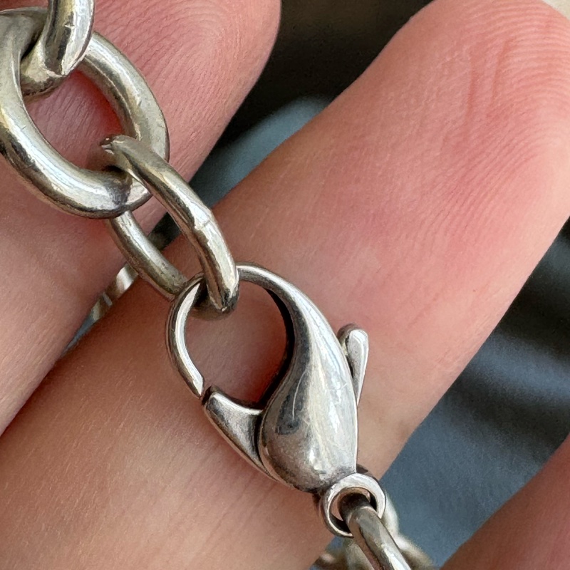 Tiffany &Co.愛心吊飾銀粗手鏈❤️🔥❤️🔥-10