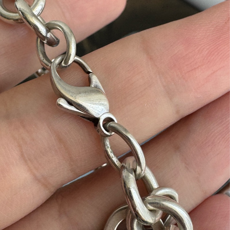 Tiffany &Co.愛心吊飾銀粗手鏈❤️🔥❤️🔥-11