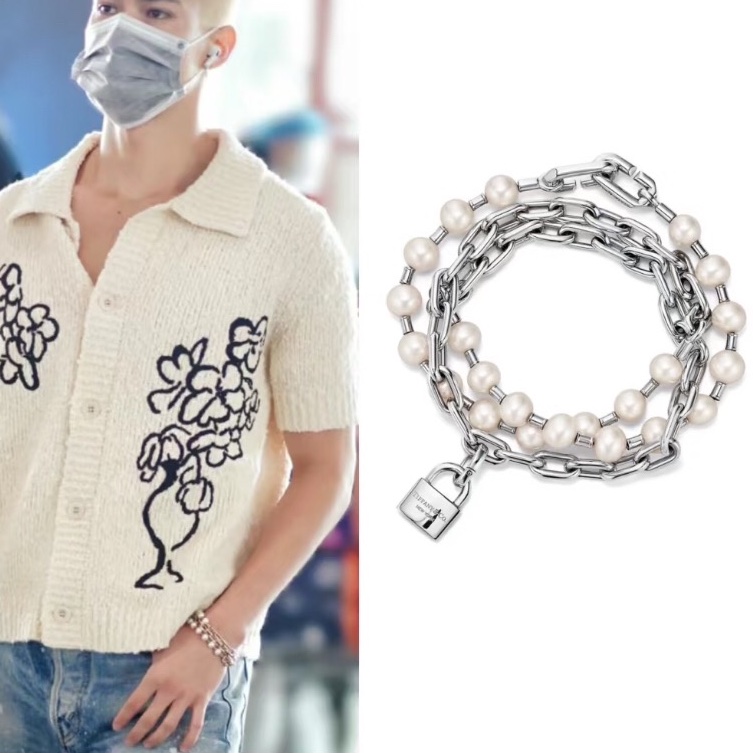 Tiffany&Co Tiffany hardwear系列珍珠鎖扣手鍊 男女同款 時髦鎖扣➕優雅珍珠 多種戴法-2