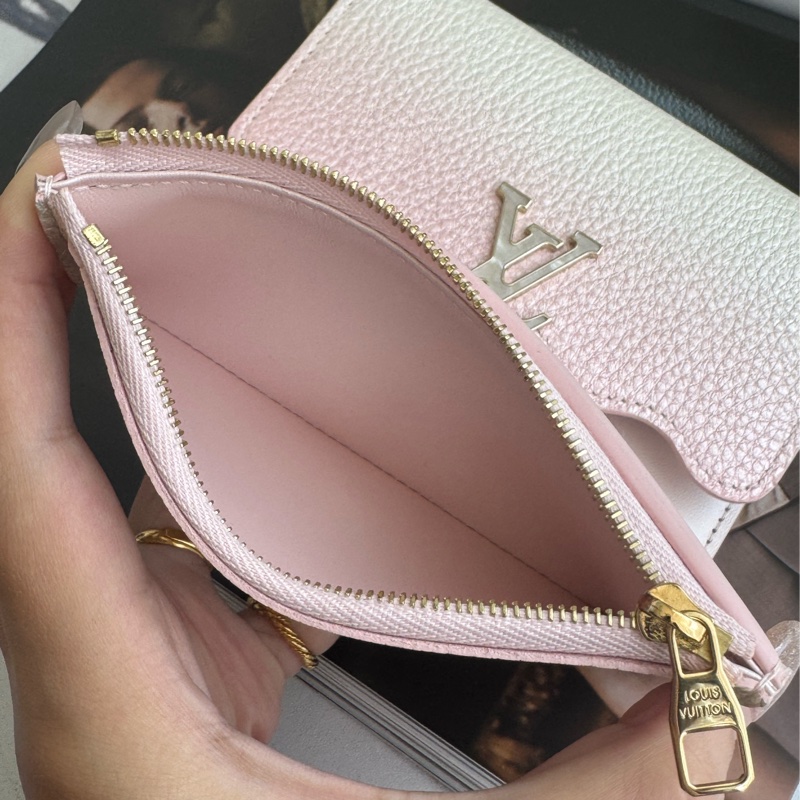 LV M83686粉色煥彩皮革三折釦式中夾🎀-20