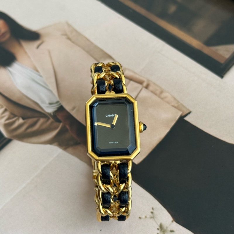 Chanel金色皮穿練首映錶L號⌚️-0