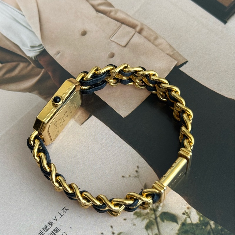 Chanel金色皮穿練首映錶L號⌚️-1