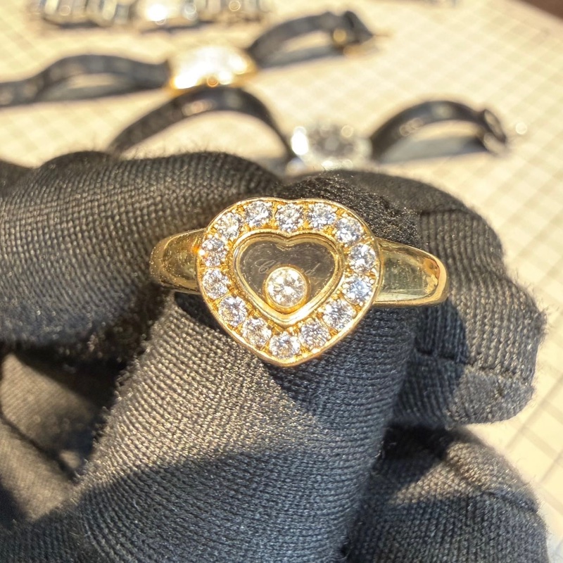 CHOPARD 18K黃金鑽石玫瑰金愛心戒指愛心-4