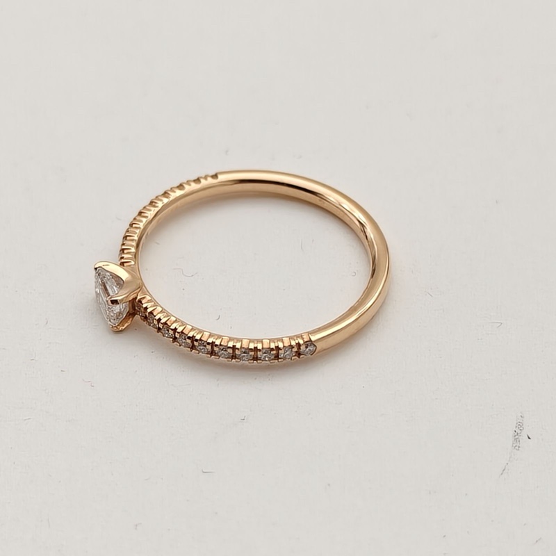 CARTIER 18K玫瑰金鑽石Etincelle單排鑽戒指-2