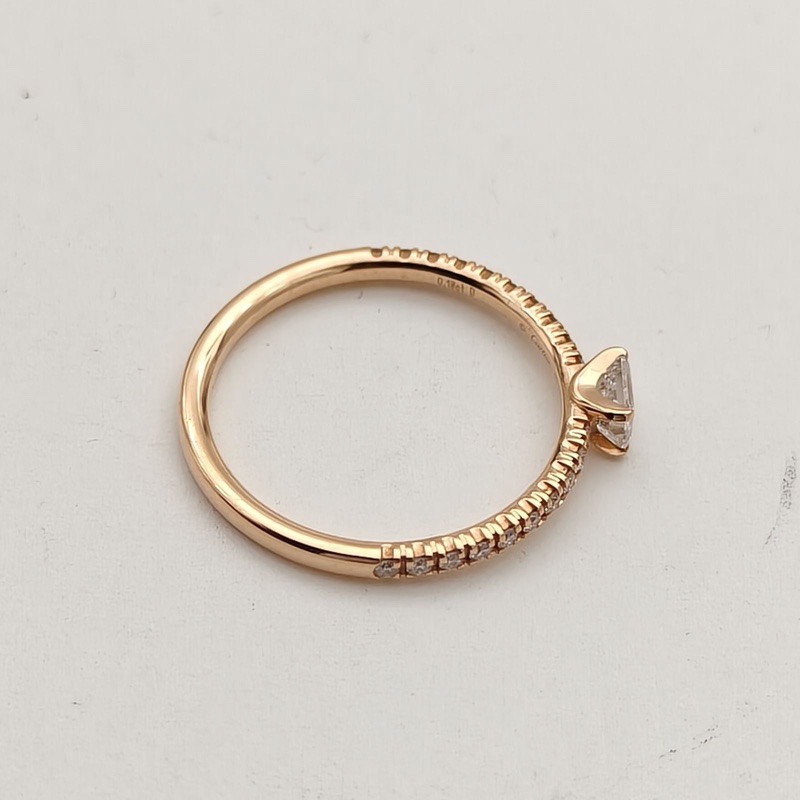 CARTIER 18K玫瑰金鑽石Etincelle單排鑽戒指-3