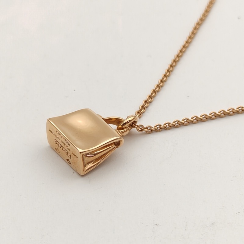 HERMES AmulettesKelly項鏈滿鑽18K玫瑰金/鑽石-2