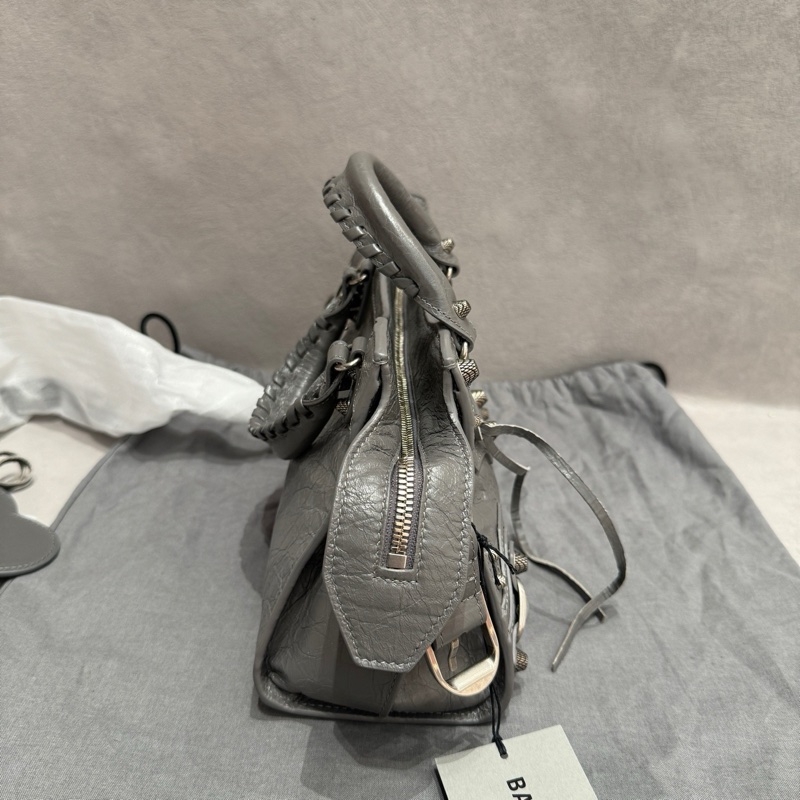 ✨Balenciaga巴黎世家Le city灰銀機車包手提包斜挎包單肩包mini 🆕閒置新 23年購入❤️正品-2