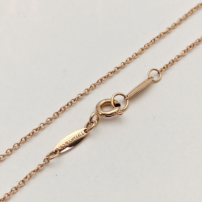 TIFFANY&CO 18K玫瑰金鑽石ElsaPerettiOpenheart愛心項鏈-4