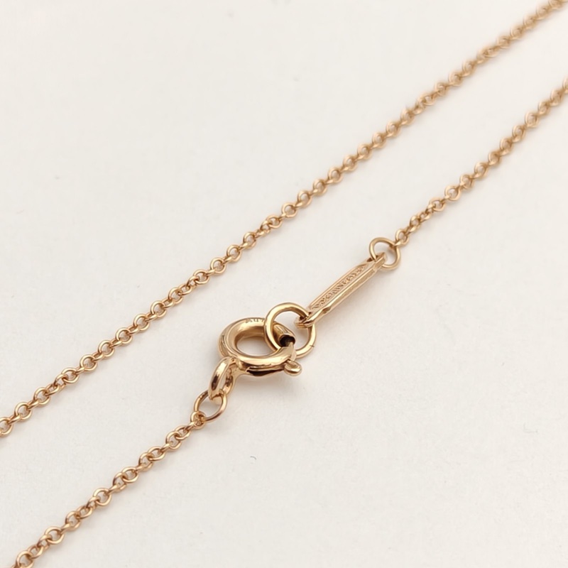 TIFFANY&CO TiffanyT微笑項鏈小號滿鑽18K玫瑰金/鑽石-3