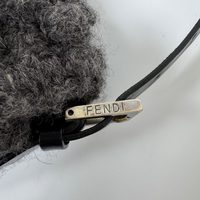 【赫蒂國際精品】Fendi Baguette 灰色毛線針織肩背包 手提包vintage 二手 中古-15