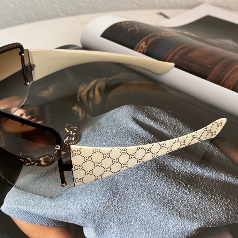 Gucci 咖漸層側滿版logo墨鏡🕶️-2