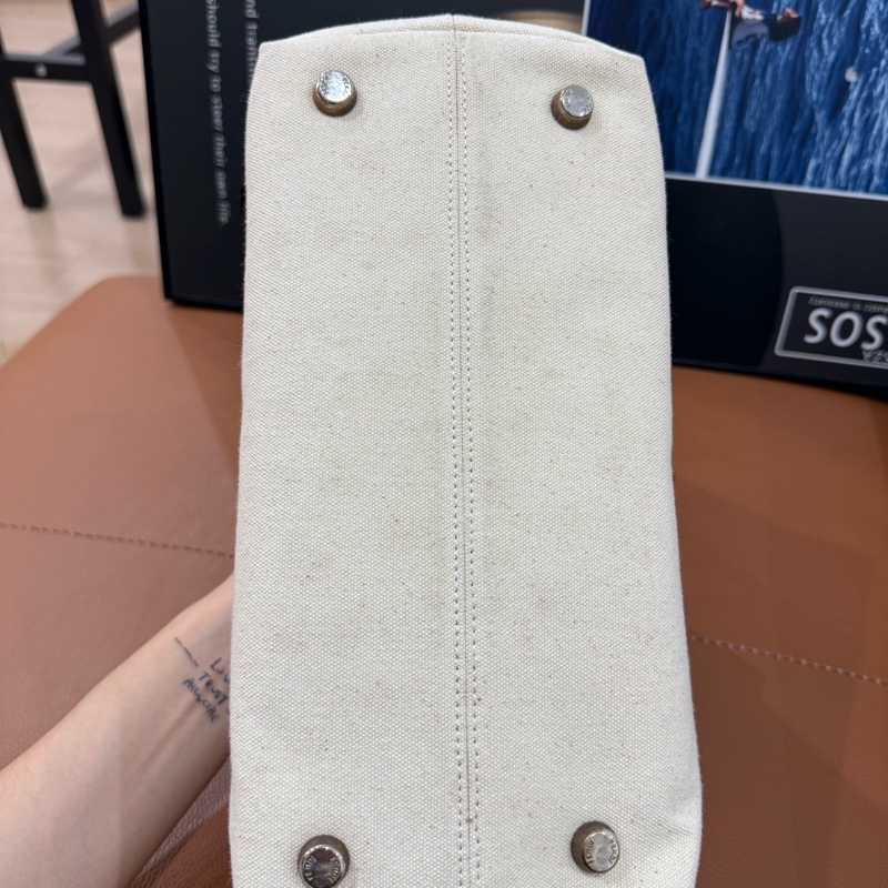 Fendi 芬迪 米白帆布配綠皮 手提包+斜挎-4