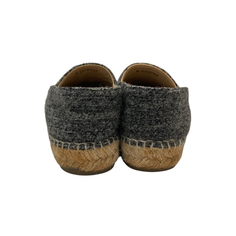 CHANEL 香奈兒 ESPADRILLES 混色黑色天鵝絨飾邊草編鞋 SIZE 35-3