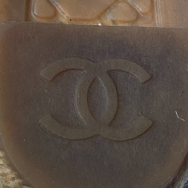 CHANEL 香奈兒 ESPADRILLES 混色黑色天鵝絨飾邊草編鞋 SIZE 35-11
