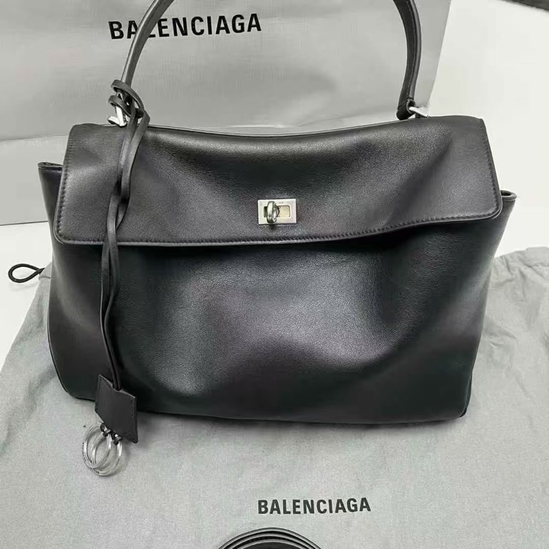 ✨全新正品Balenciaga 巴黎世家 黑銀rodeo 旋鎖扣可拆卸肩帶 單肩包 手提包斜挎包  中號-1
