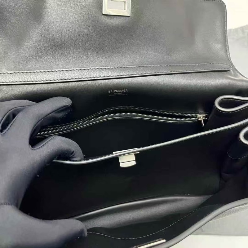 ✨全新正品Balenciaga 巴黎世家 黑銀rodeo 旋鎖扣可拆卸肩帶 單肩包 手提包斜挎包  中號-4
