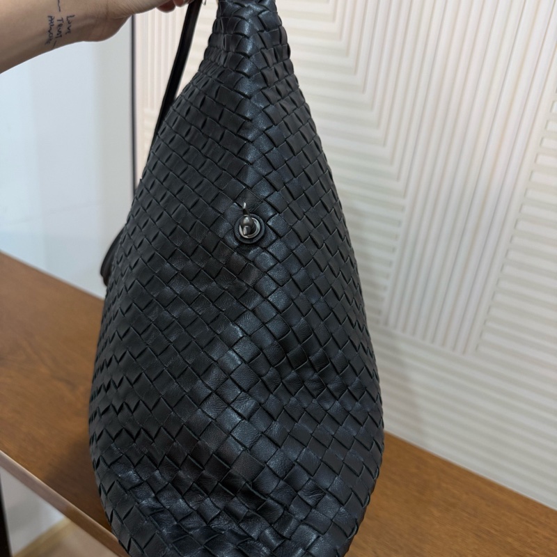 Bottega Veneta葆蝶家 黑色編織皮面變形金剛包男女同款-2