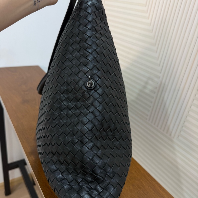 Bottega Veneta葆蝶家 黑色編織皮面變形金剛包男女同款-3