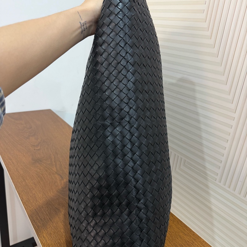 Bottega Veneta葆蝶家 黑色編織皮面變形金剛包男女同款-4