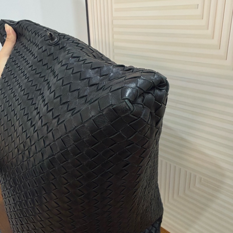 Bottega Veneta葆蝶家 黑色編織皮面變形金剛包男女同款-5