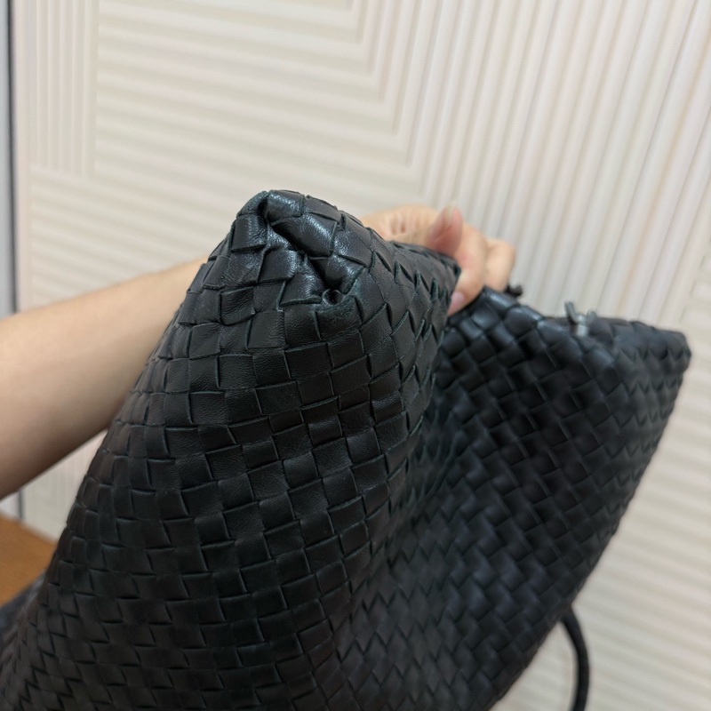 Bottega Veneta葆蝶家 黑色編織皮面變形金剛包男女同款-6